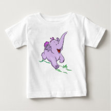 Purple Baby Elephant Kids Bodysuit and T-Shirt 