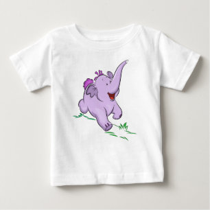 Purple Baby Elephant Kids Bodysuit and T-Shirt