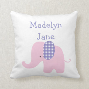 Purple Baby Elephant Personalised Pillows