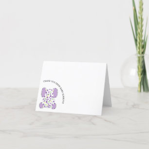 Purple Baby Elephant Thank You Card