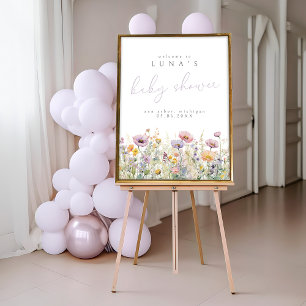 Purple Baby In Bloom Wildflower Welcome Poster