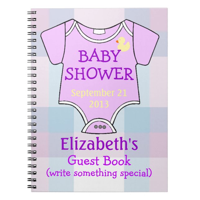Purple Baby Shower Guests Notebook (Front)