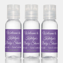 Purple Baby Shower Hand Sanitizer