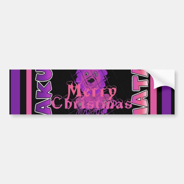 Purple Baby Simba Merry Christmas Collection Bumper Sticker (Front)