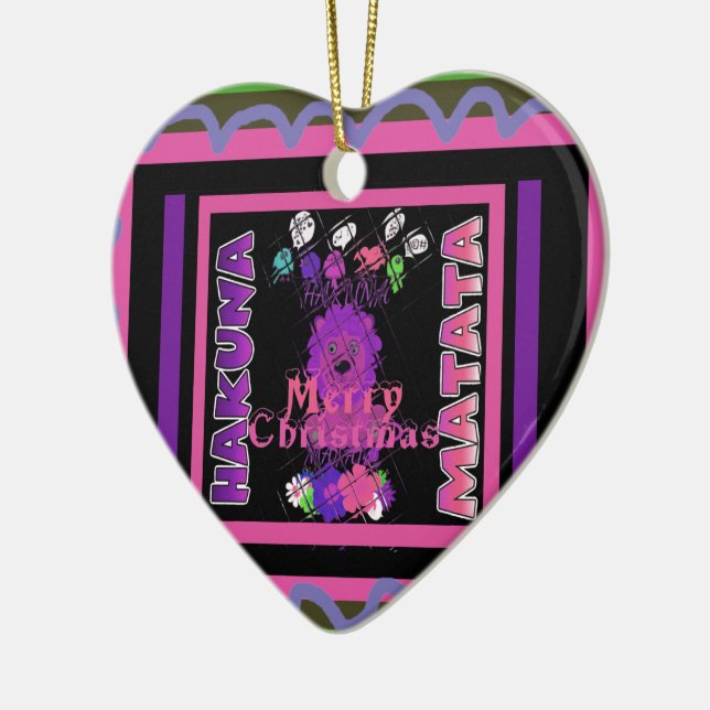 Purple Baby Simba Merry Christmas Collection Ceramic Ornament (Left)