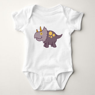 Purple Baby Triceratops Dinosaur Baby One-Piece Baby Bodysuit