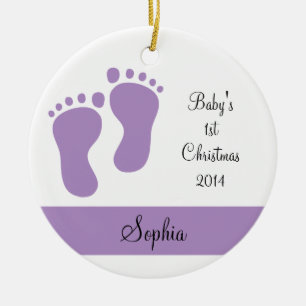Purple Baby's 1st Christmas Ceramic Tree Decoration