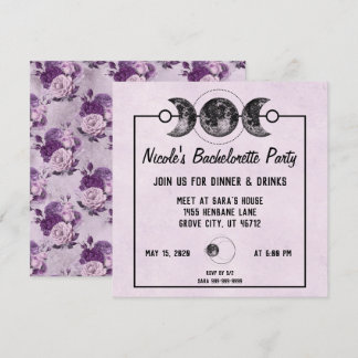 Purple Bachelorette Party Invite Goth Wicca Pagan