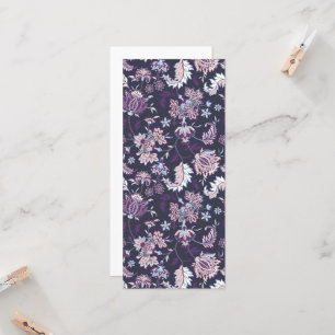 Purple Background Big Floral Seamless Pattern Card