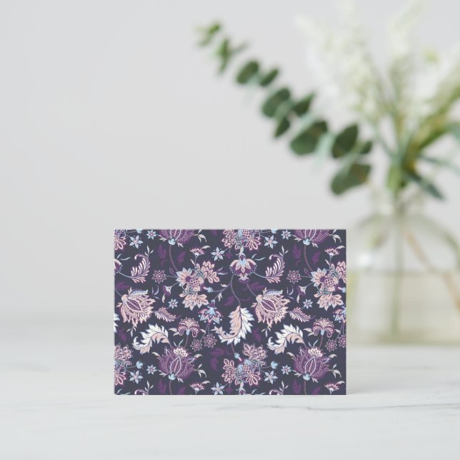 Purple Background Big Floral Seamless Pattern Card (Standing Front)