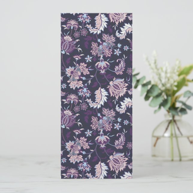 Purple Background Big Floral Seamless Pattern Holiday Card (Standing Front)