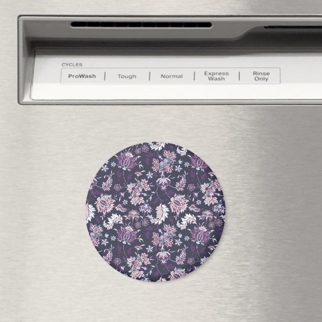 Purple Background Big Floral Seamless Pattern Magnet (In Situ (Dishwasher))