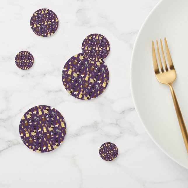 purple background dogs pattern. confetti (Group)