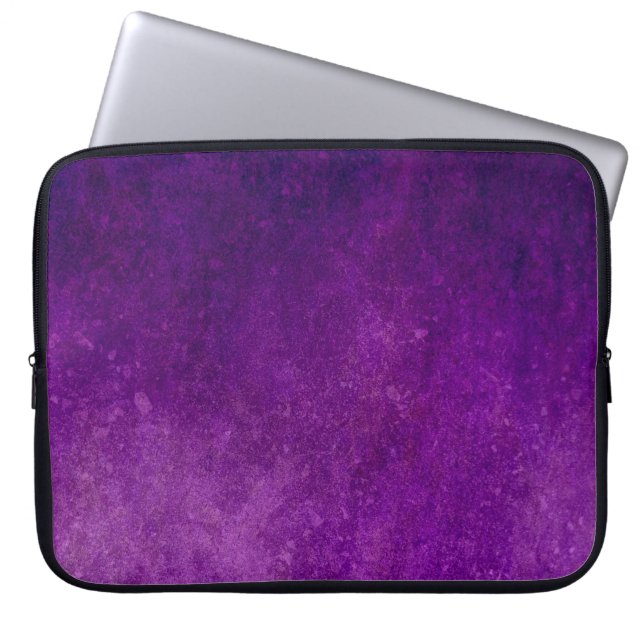 Purple background grunge texture laptop sleeve (Front)