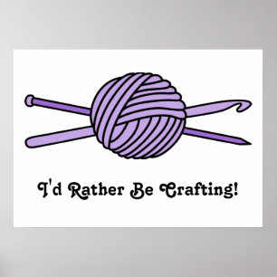 Purple Ball of Yarn (Knit & Crochet) Poster