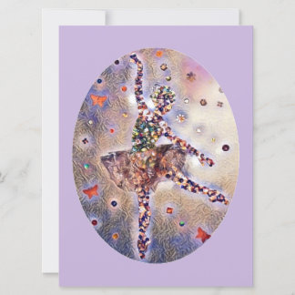 Purple Ballerina Sugar Plum Fairy Cute Dancer Save The Date