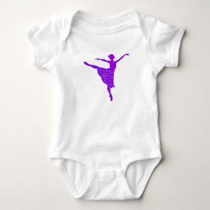 Purple Ballet Dancer New Year Wishes Baby Jersey Bodysuit