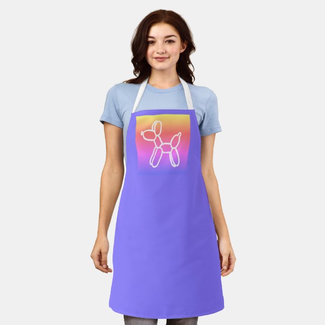 Purple Balloon Dog Apron (Worn)