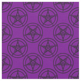 purple baphomet pentagram halloween fabric