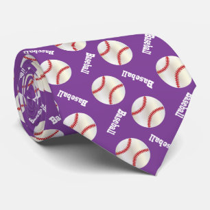 Purple Baseball Fun Tie