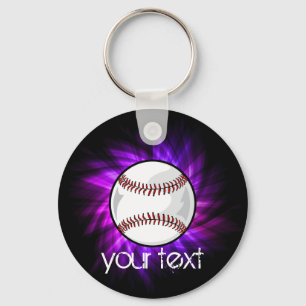 Purple Baseball; Softball Key Ring
