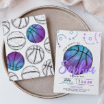 Purple Basketball Birthday Invitation<br><div class="desc">Basketball Birthday Party Invitation
Ready to be personalised by you!</div>