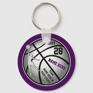 Purple Basketball Gifts for Girls Basketball Team Key Ring