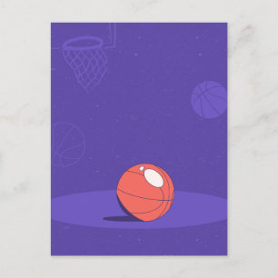 Purple basketball holiday postcard