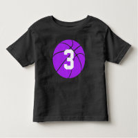 Purple Basketball Kid Custom Jersey Number Toddler