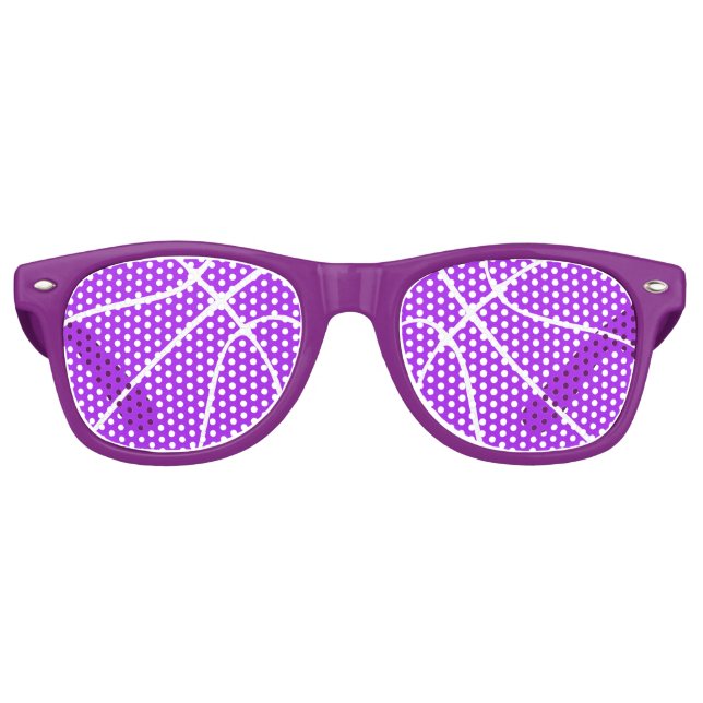 Purple Basketball Team Fans Sports Party Retro Sunglasses (Front)