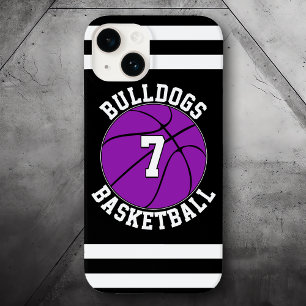 Purple Basketball Team Name Player Number Custom Case-Mate iPhone 14 Case