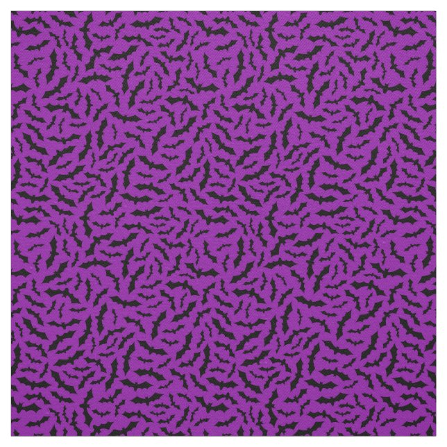 Purple Bat Happy Halloween Modern Fabric (Swatch)