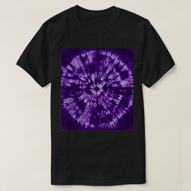 Purple Batik Tie Dye Bohemian pattern  T-Shirt (Design Front)