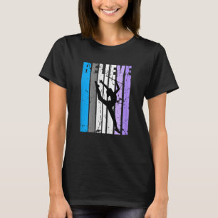 Purple Baton Twirling Womens Believe Motivational  T-Shirt