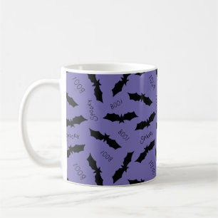 Purple Bats Halloween Coffee Mug