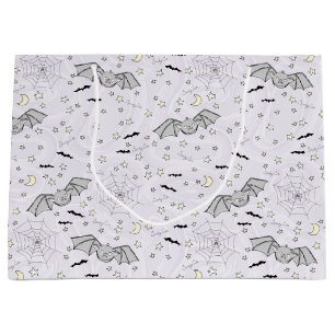 Purple Bats Spooky Cute Gender Neutral Large Gift Bag