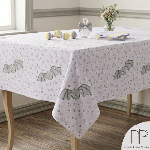 Purple Bats Spooky Cute Halloween Tablecloth