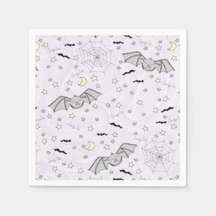 Purple Batty, Stars & Moons Spooky Cute Napkin