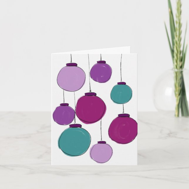 Purple Baubles  Card (Front)