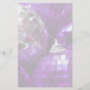 Purple Baubles stationery pale