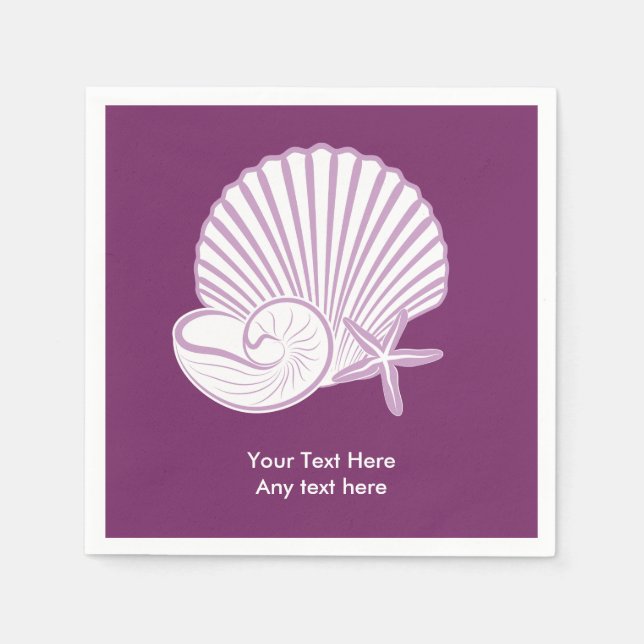 Purple Beach Theme Napkin (Front)