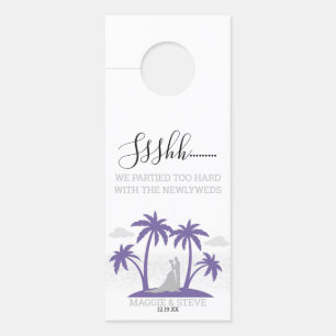Purple Beach Wedding Door Hanger