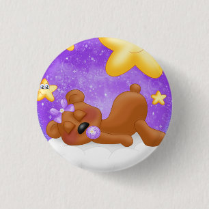 Purple Bear 3 Cm Round Badge