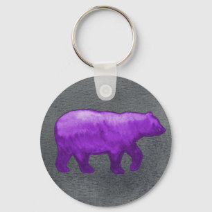 Purple Bear Keychain