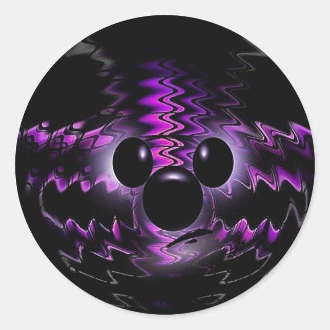 Purple Bear Round Sticker (Front)
