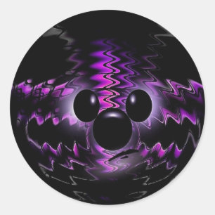 Purple Bear Round Sticker