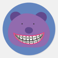 Purple Bear Wearing Braces Orthodontist