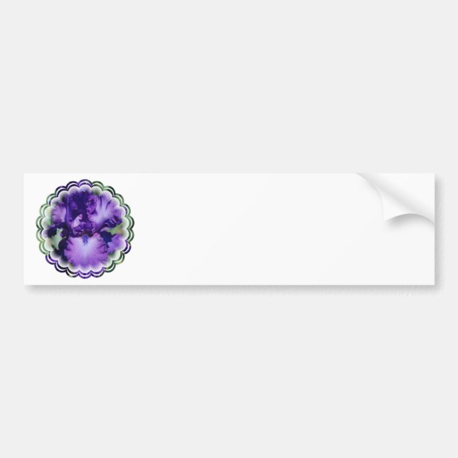 Purple Bearded Iris Bumper Sticker (Front)