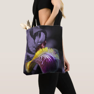 Purple Bearded Iris Flower Petal Tote Bag