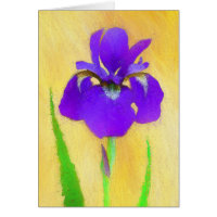 Purple Bearded Iris Painting - Cute Original Dog A